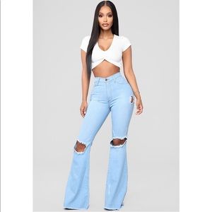Fashion Nova Flare Denim Jeans Size 3